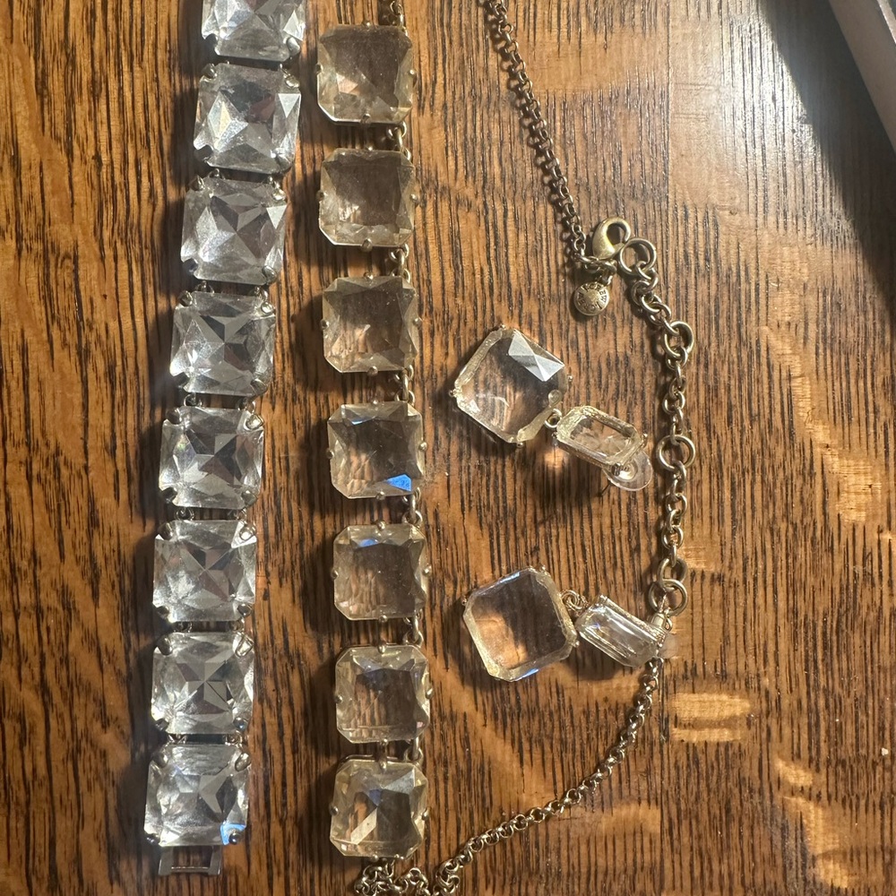 J. Crew necklace & off brand bracelet and earring bundle